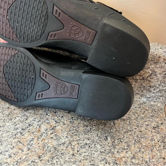 Ariat Sport Mules Heels Black Leather Heel Strap‎ Pointed Toe shoes 8 B (Bin#5) - Picture 10 of 11